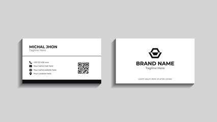 Modern Business Card - Creative and Clean Business Card Template. black business card design.