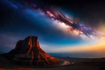 Fototapeta premium a close up of space with night sars milky ways gla