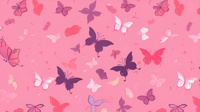 seamless background with butterflies | Generative AI