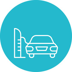 Obraz premium Electric Car Station Icon