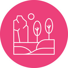 Hills Landscape Icon