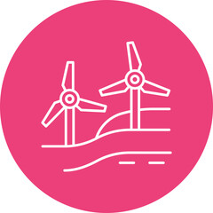 Windmill Landscape Icon