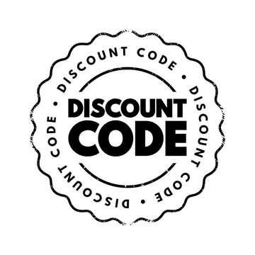 Discount Code - personalized or publicly-released code offered to customers as a purchasing incentive that reduces the price of an order, stamp concept background