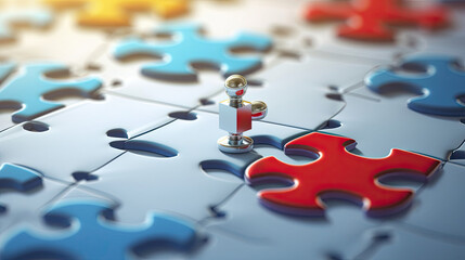 red and blue puzzle pieces