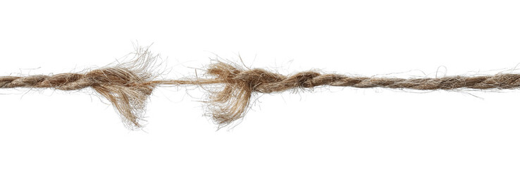 Torning hemp rope isolated on white. Natural material © New Africa