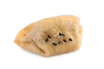 Delicious gyoza (asian dumpling) with sesame isolated on white