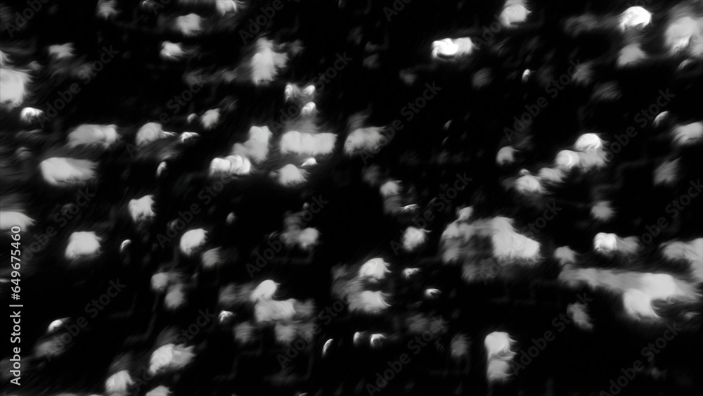 Poster blue and white illuminated lanterns. motion. moving light on a calm black background made in abstrac