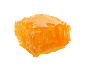 Natural honeycomb with tasty honey isolated on white
