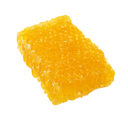 Natural honeycomb with tasty honey isolated on white