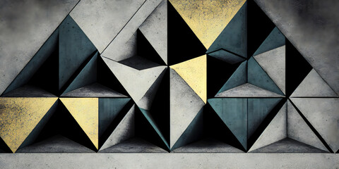 abstract geometric retro background, modern wallpaper design, cement texture. Generative AI.