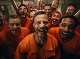 A group of prisoners in prison