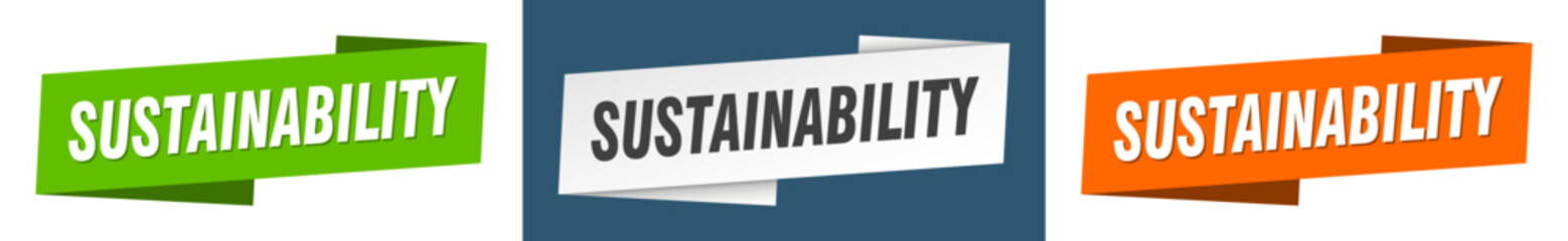 sustainability banner. sustainability ribbon label sign set