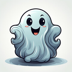 Funny cute ghost. AI generation..