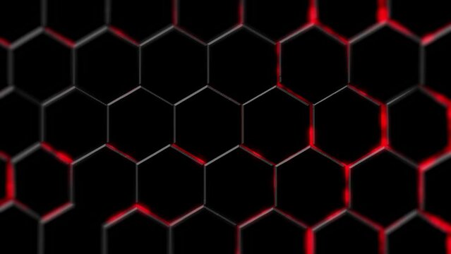 Abstract luxury black and gray backgrounds with red metal striped mesh. Geometric motion animation. Seamless dark background.