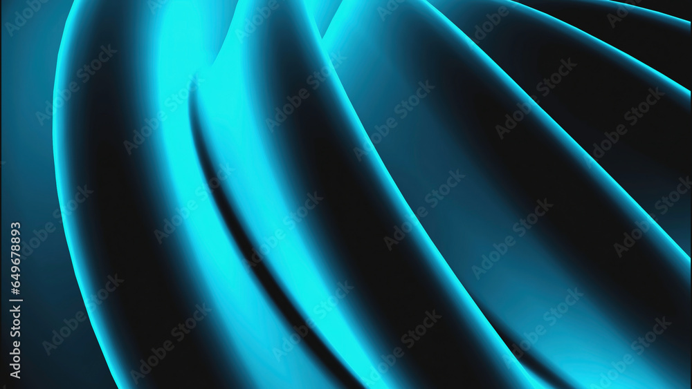 Aufkleber animation of moving wave folds. design. beautiful silk waves in moving stream. 3d fabric waves movin