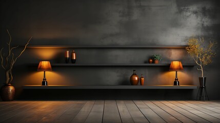 Minimalist Chiaroscuro Room, Perfect Background for Product Presentation and Mock-ups, product presentation, elegant background