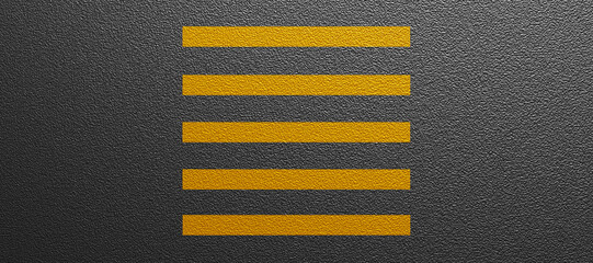 Yellow crosswalk on the asphalt road - 649679445
