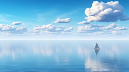 photo of a lone sailboat on a calm sea