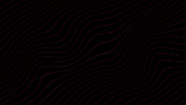 Abstract thin random red lines on black background