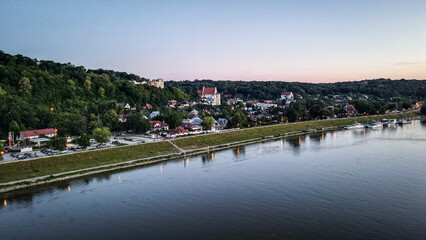 The aerial view of Kazimierz Dolny in Poland