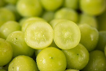 cut fresh green shine muscat grape background