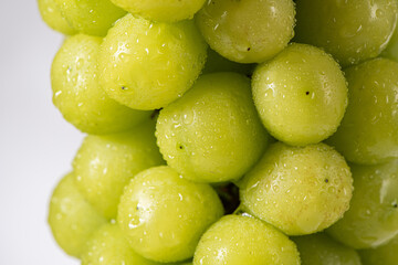 close up of fresh green shine muscat grape background