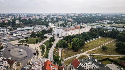 The aerial view of Lublin in Poland