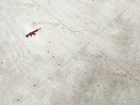 M4A4 colored in the american flag seen from the above. Veterans day tribute.