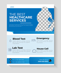 Vector healthcare and medical cover flyer template design