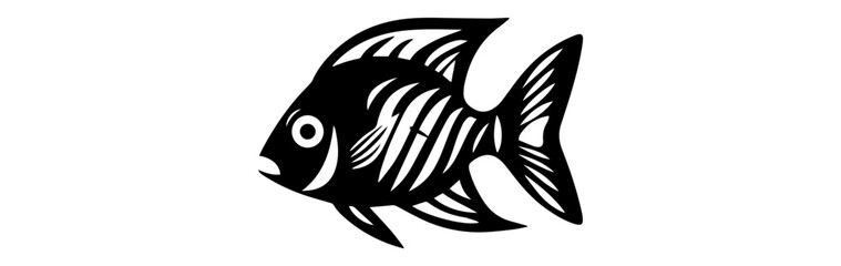 sketch of a fish isolated on white background
