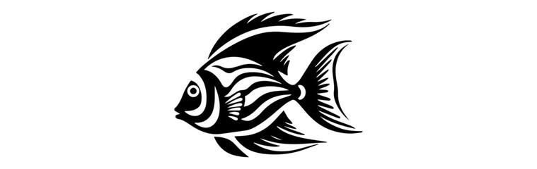 sketch of a fish isolated on white background