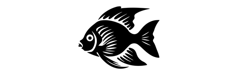 Fototapeta premium sketch of a fish isolated on white background