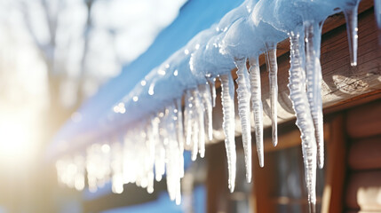 Icicles on a Cabin Roof