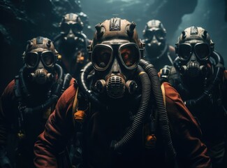 A group of scuba divers