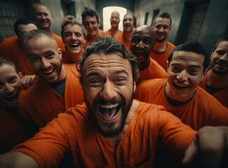 A group of prisoners in prison