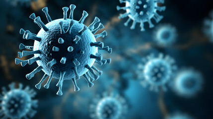 Close-up of the bacterial virus COVID-19. - obrazy, fototapety, plakaty