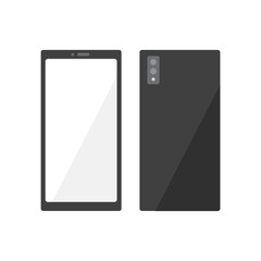 Smartphone mockup with blank screen. Vector illustration in flat style