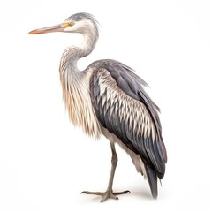 Fototapeta premium Western reef-heron bird isolated on white background.