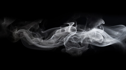 Fototapeta premium clouds of white smoke on a black background texture