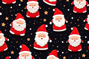 Santa claus and stars pattern background