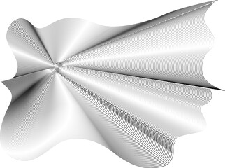 Abstract wave lines dynamic flowing monochrome light isolated on black background. Vector illustration design element in concept of music, party, technology, modern