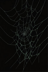 Vector background with spider web. Halloween background with cobwebs. Black background with cobwebs.