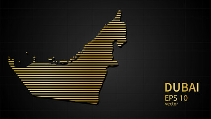  Vector gold map of Dubai, futuristic modern website background or cover page .