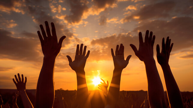 Reaching for Unity: Sunset's Embrace