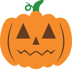 Creepy orange halloween pumpkin vector icon
