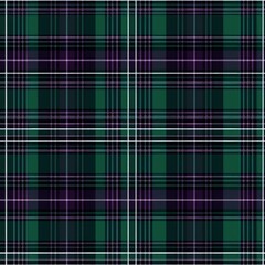 Fototapeta premium Tartan seamless pattern background in green, purple. Check plaid textured graphic design. Checkered fabric modern fashion print. New Classics: Menswear Inspired concept.