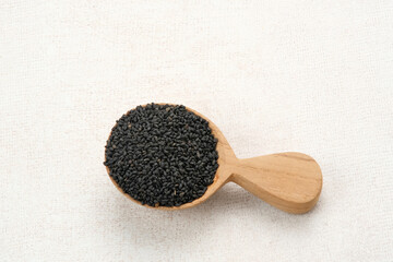 Selasih or basil seed, is a spice from the basil plant - obrazy, fototapety, plakaty
