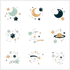 星のかわいいイラストセット