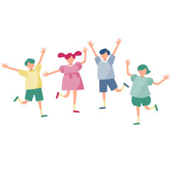 Obraz premium 喜んでジャンプする子供たち
