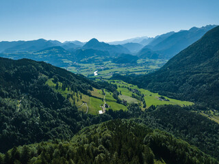 Salzach valley in the Tennengau region near Salzburg, Austria